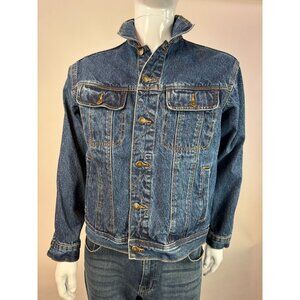 Wrangler Rugged Wear Mens M Denim Jacket 100% Cotton Classic Blue Made In Bangla